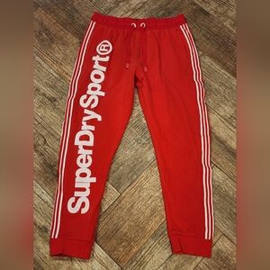 Superdry Combat Red Sweat Pants Size L